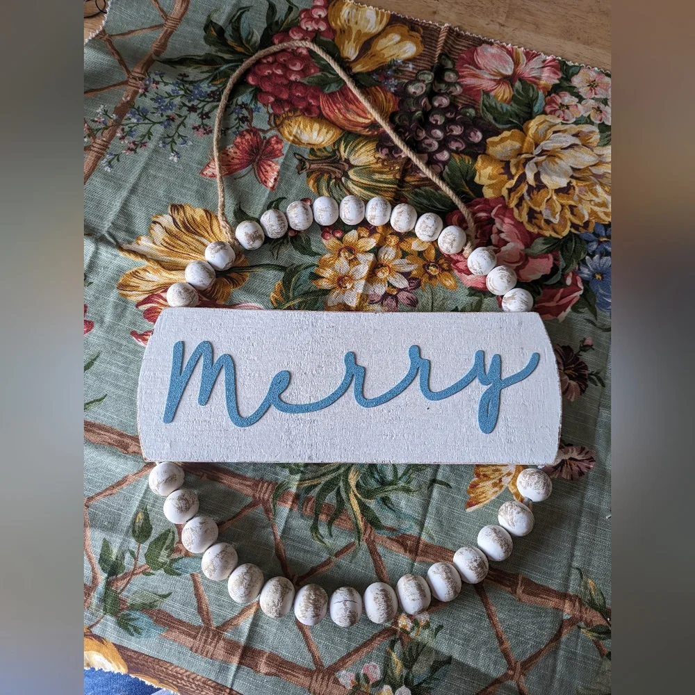 Merry Wood Bead Wreath